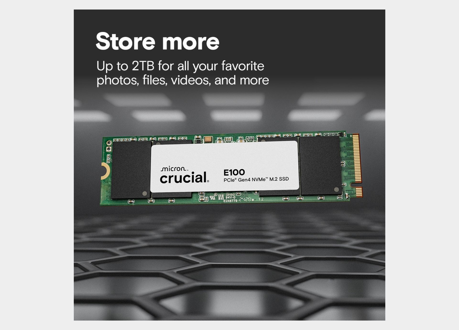 Crucial E100 2TB PCIe Gen4 NVMe M.2 SSD