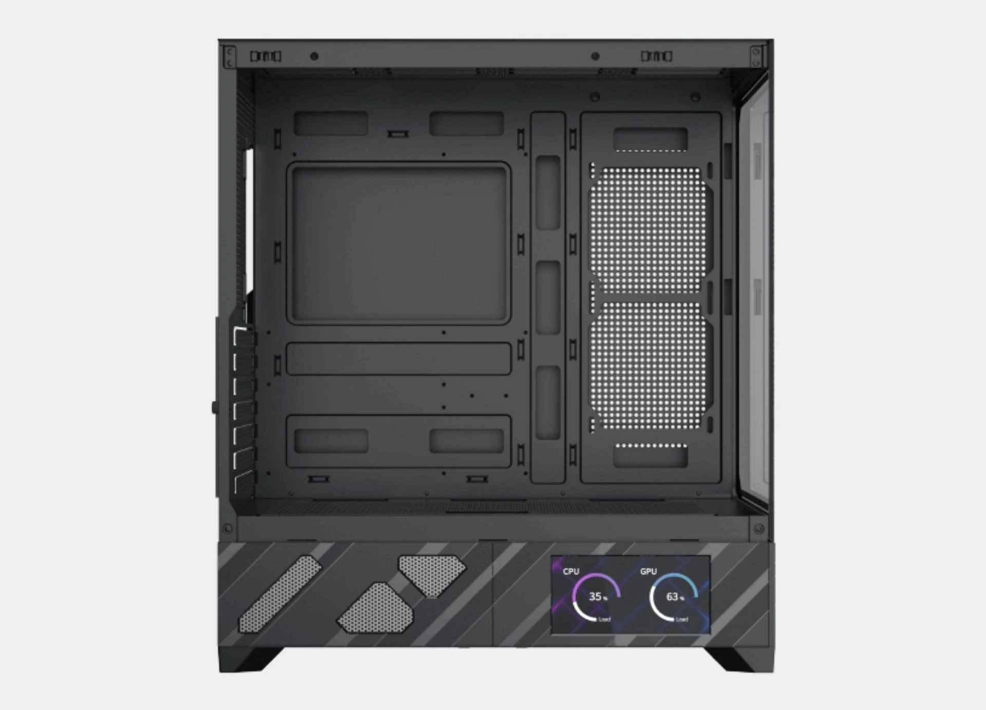 Xigmatek Alphard Pro ARGB 6 Fan Pwm 6 Inch LCD Type C Black Super Tower Case