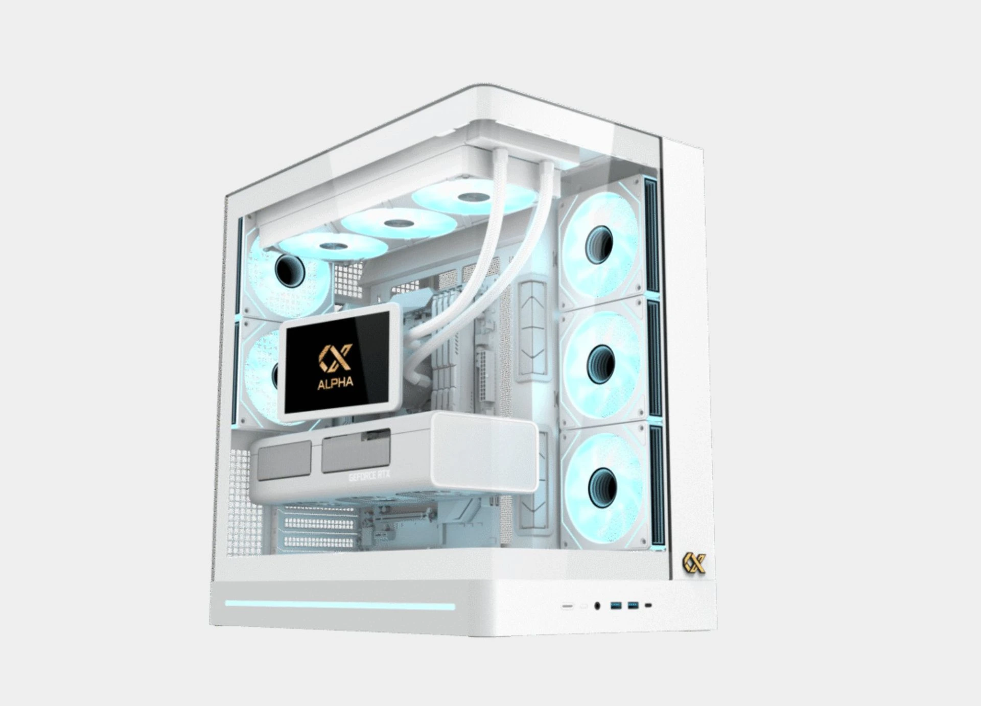 Xigmatek Pano II Air Arctic Type C 8 Fan ARGB PWM Curved TG E-ATX Super Tower Case