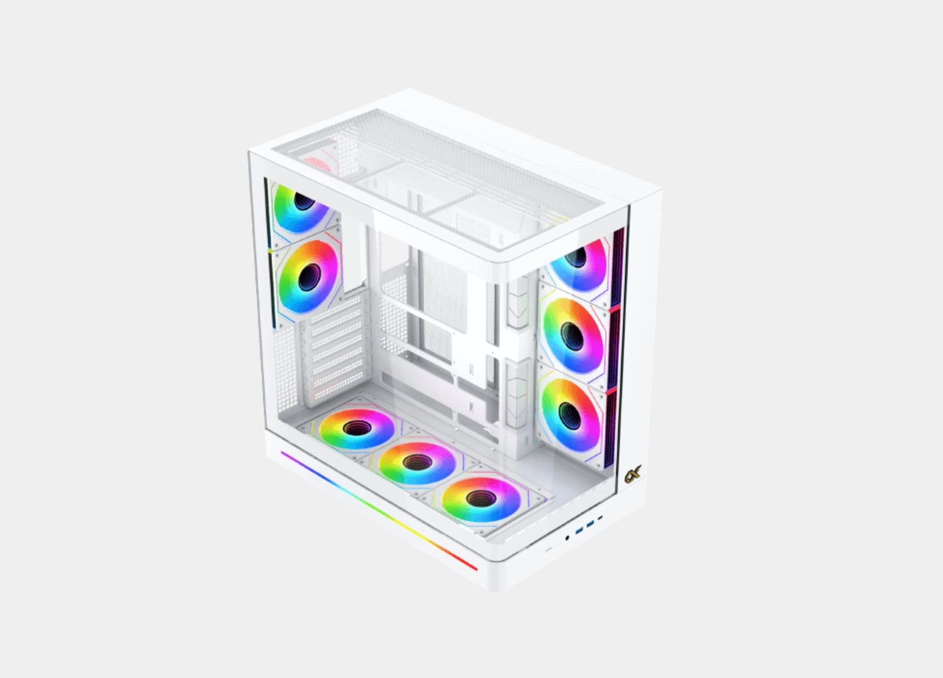 Xigmatek Pano II Air Arctic Type C 8 Fan ARGB PWM Curved TG E-ATX Super Tower Case