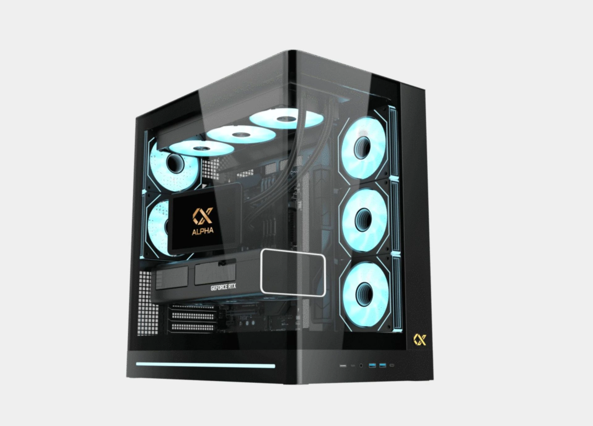 Xigmatek Pano II Air Type C 8 Fan ARGB Pwm Curved TG E-ATX Super Tower Case