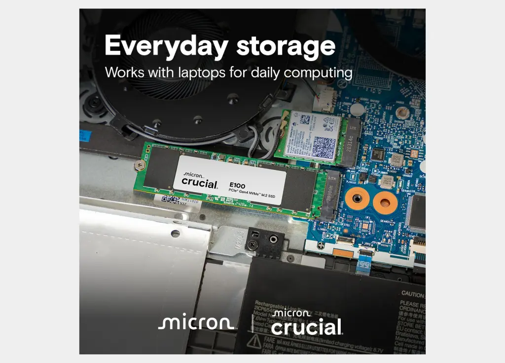 Crucial E100 2TB PCIe Gen4 NVMe M.2 SSD