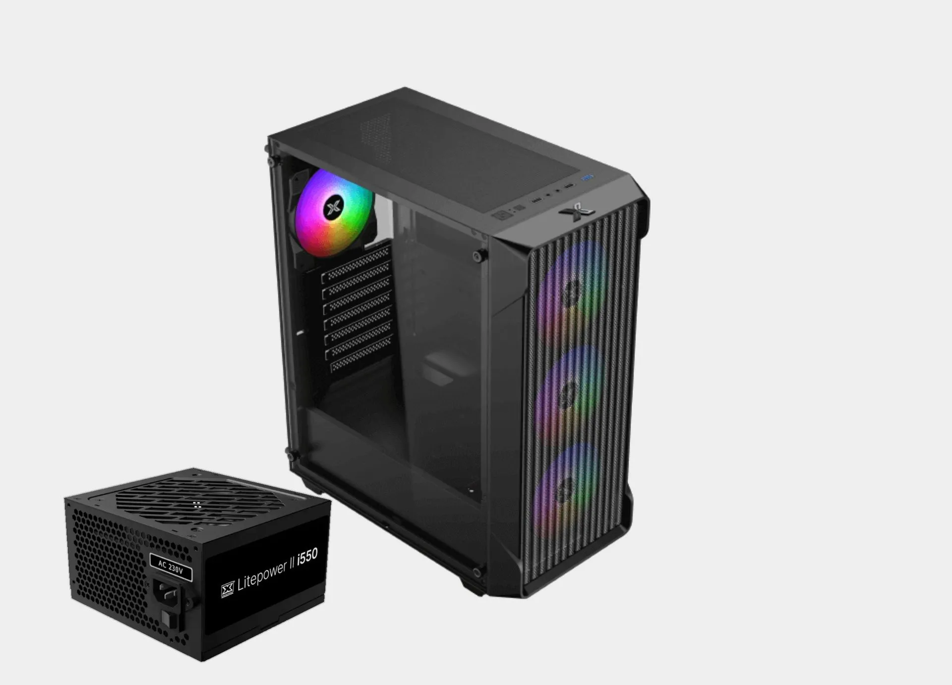 Xigmatek Sky II Wave FRGB + Litepower II i550 450W Mid Tower Case (2).webp