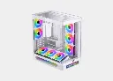 Xigamtek Heaven Arctic 8 Fan Argb Pwm E ATX Support BTF MB Type C Single Piece Curved Tempered Glass White Mid Tower Case (2).webp