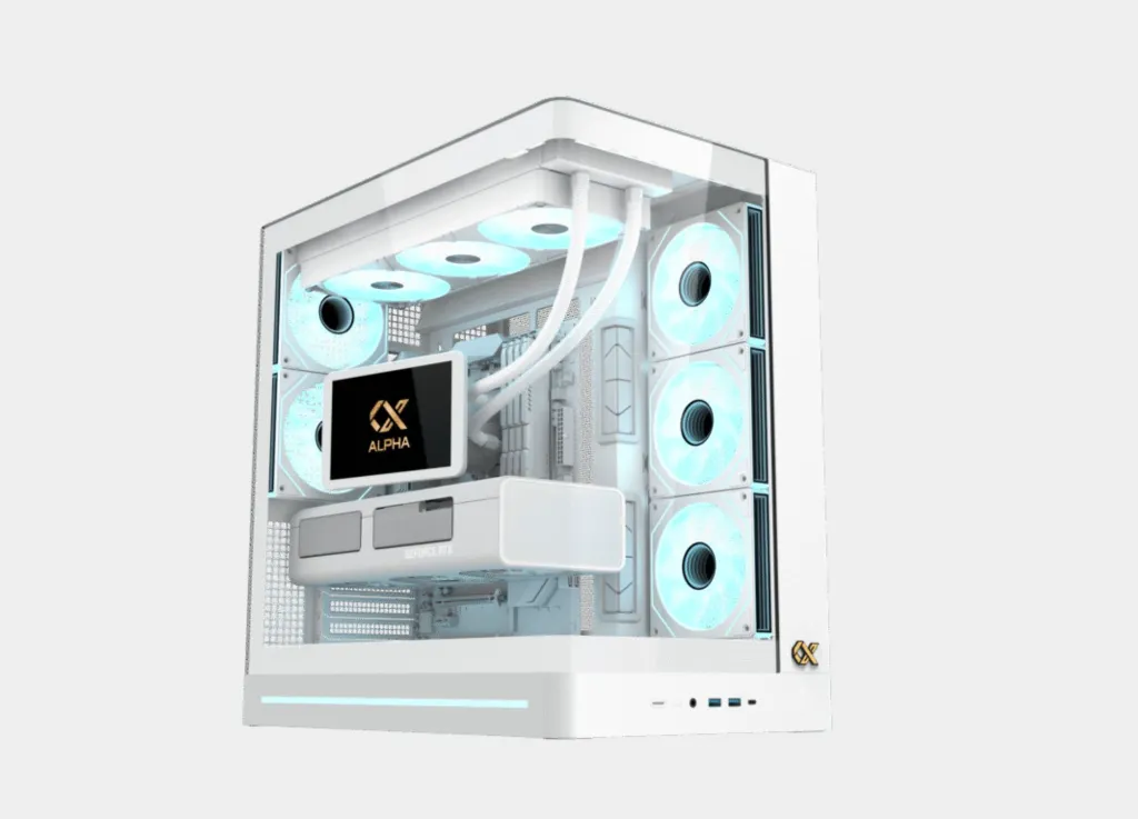 Xigmatek Pano II Air Arctic Type C 8 Fan ARGB Pwm Curved TG E-ATX Super Tower Case (6).webp