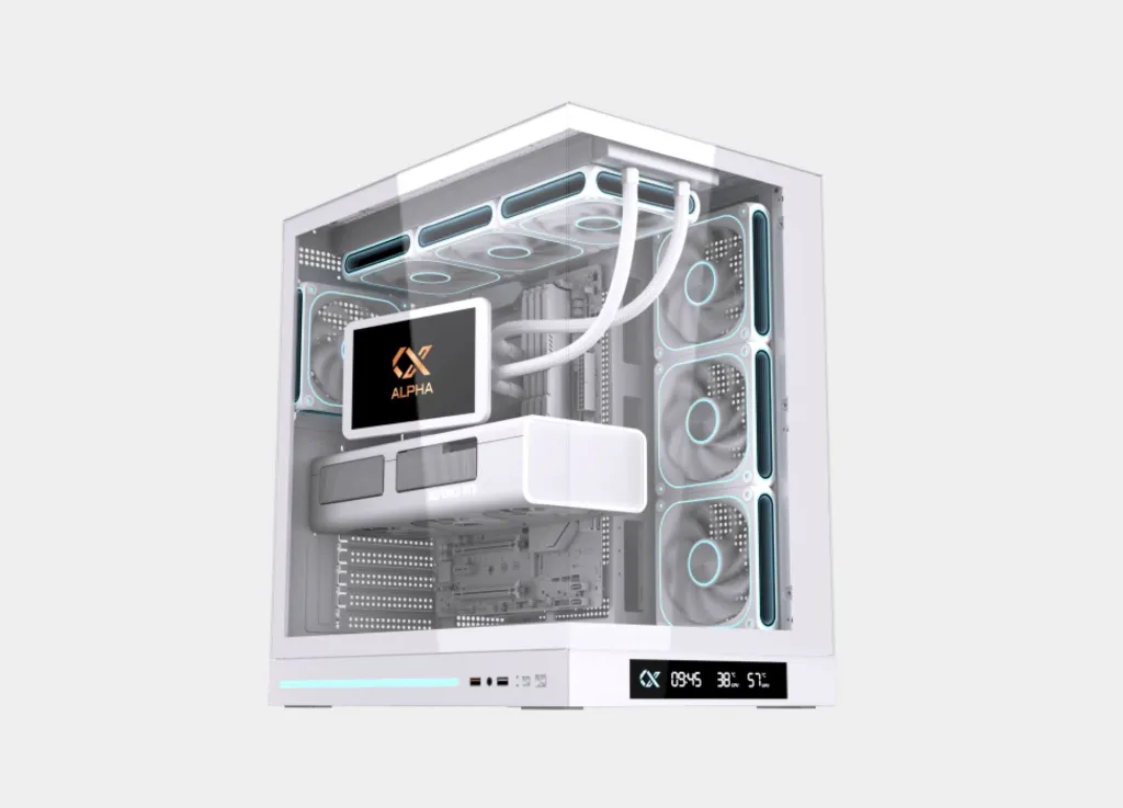 Xigmatek Cloud DGT Arctic Digital LCD Argb White Mid Tower Case (2).webp