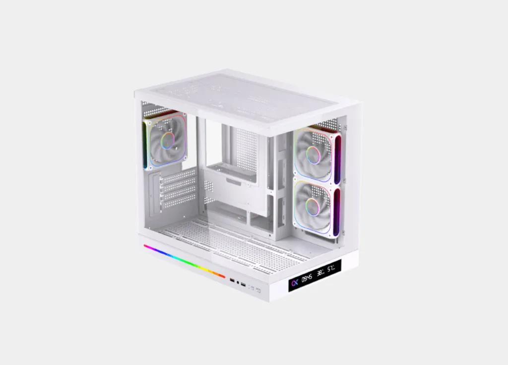 Xigmatek Cloud M DGT 3AF Arctic Digital LCD Argb White Micro Tower Case (4).webp