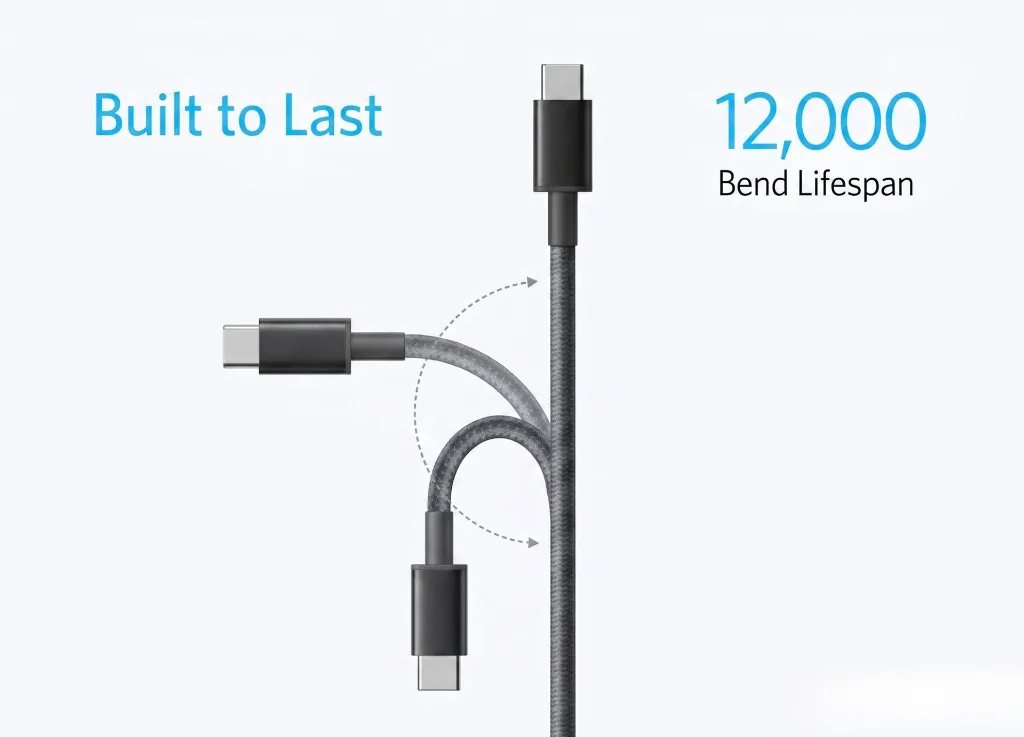 Anker New Nylon USB-C to USB-C 2.0 Cable 3.3ft - Black (4).webp