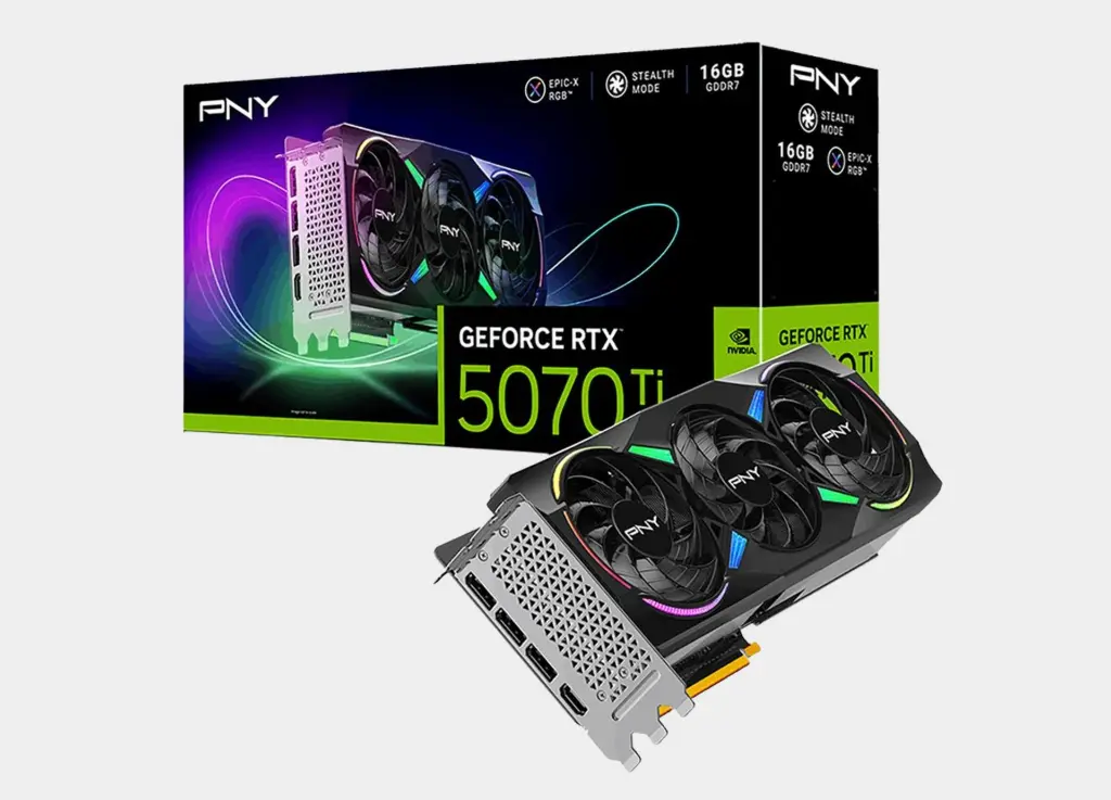 PNY GEFORCE RTX 5070 TI 16 GB Gaming TRIBAL FAN OVERCLOCKED (8).webp