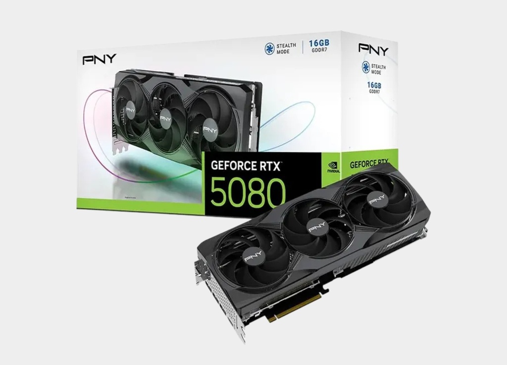 PNY NVIDIA GeForce RTX™ 5080 OC 16 GB GDDR7 Triple Fan Graphics Card