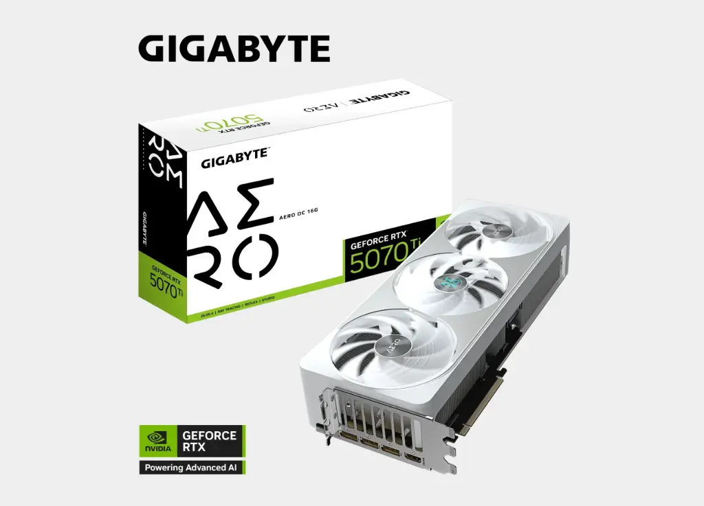 [9VN507TAO-00-G10] GIGABYTE GeForce RTX™ 5070 Ti AERO OC 16G