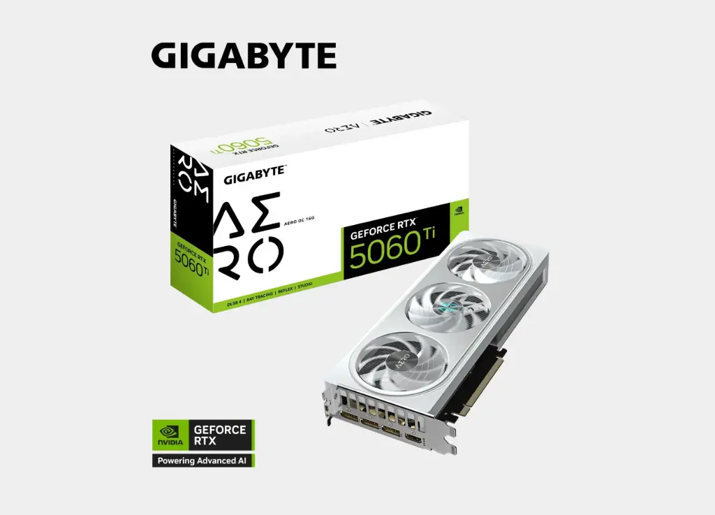 GIGABYTE GeForce RTX™ 5060 Ti AERO OC 16G