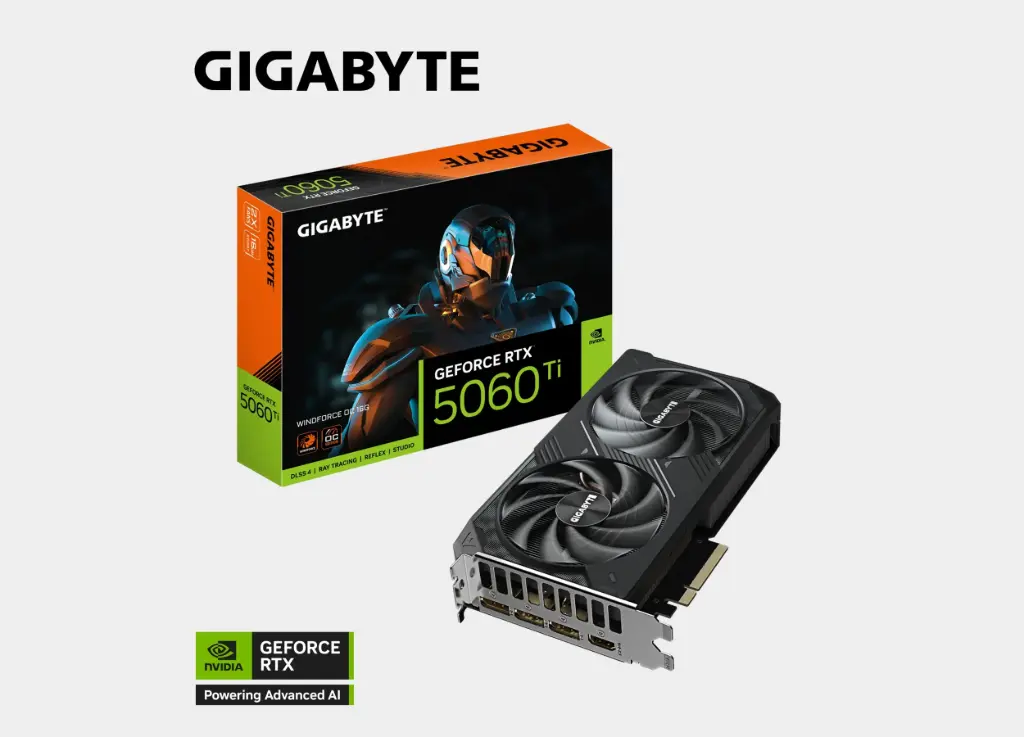 GIGABYTE GeForce RTX™ 5060 Ti WINDFORCE OC 16G