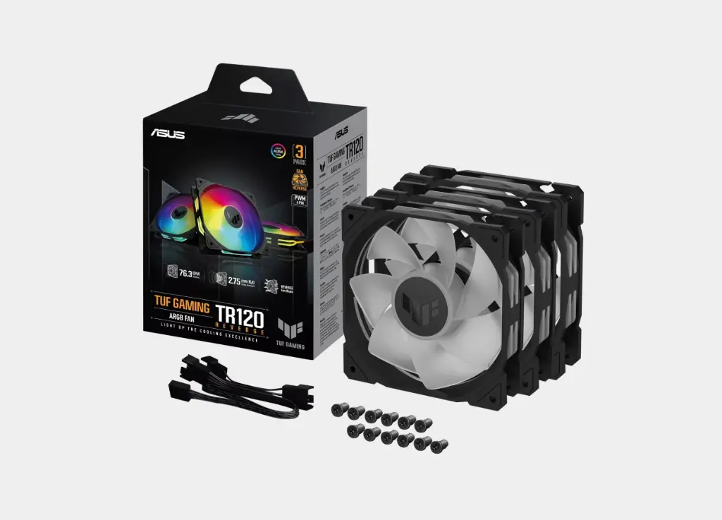 ASUS TUF Gaming TR120 ARGB Black Reverse Fans - Triple Pack