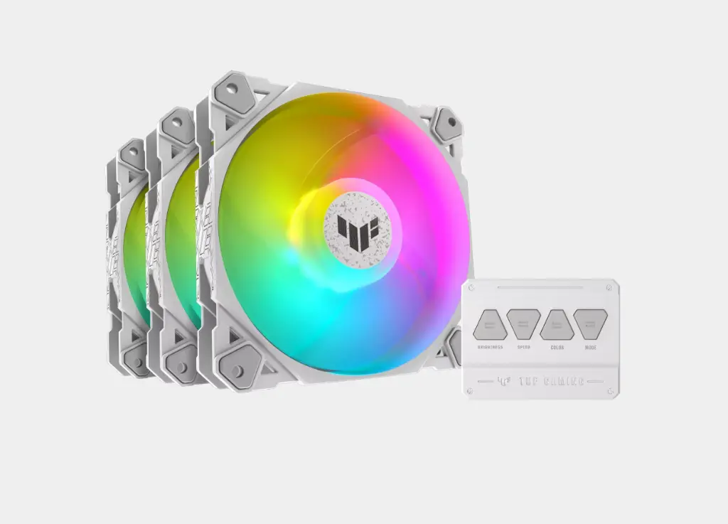 ASUS TUF Gaming TF120 ARGB Fan - Triple Fan Kit with ARGB Controller White Edition
