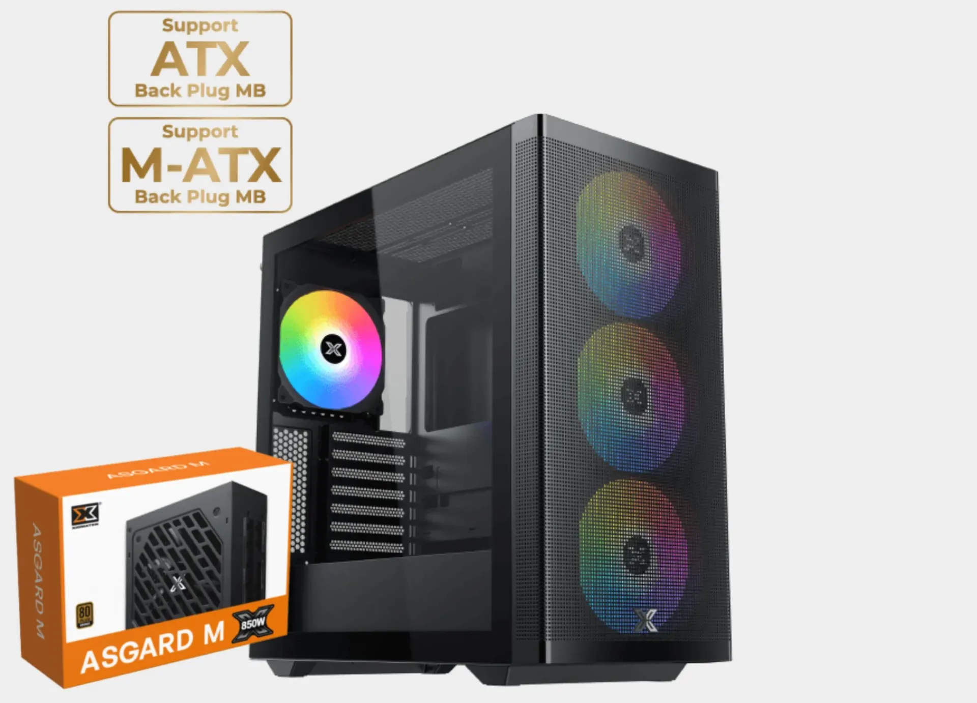XIGMATEK OSIRIS BTF+PSU 850W 80+ BRONZE (with Asgard 850 W 80 Bronze Power Supply + Osiris 140 Mm Argb Btf Case)