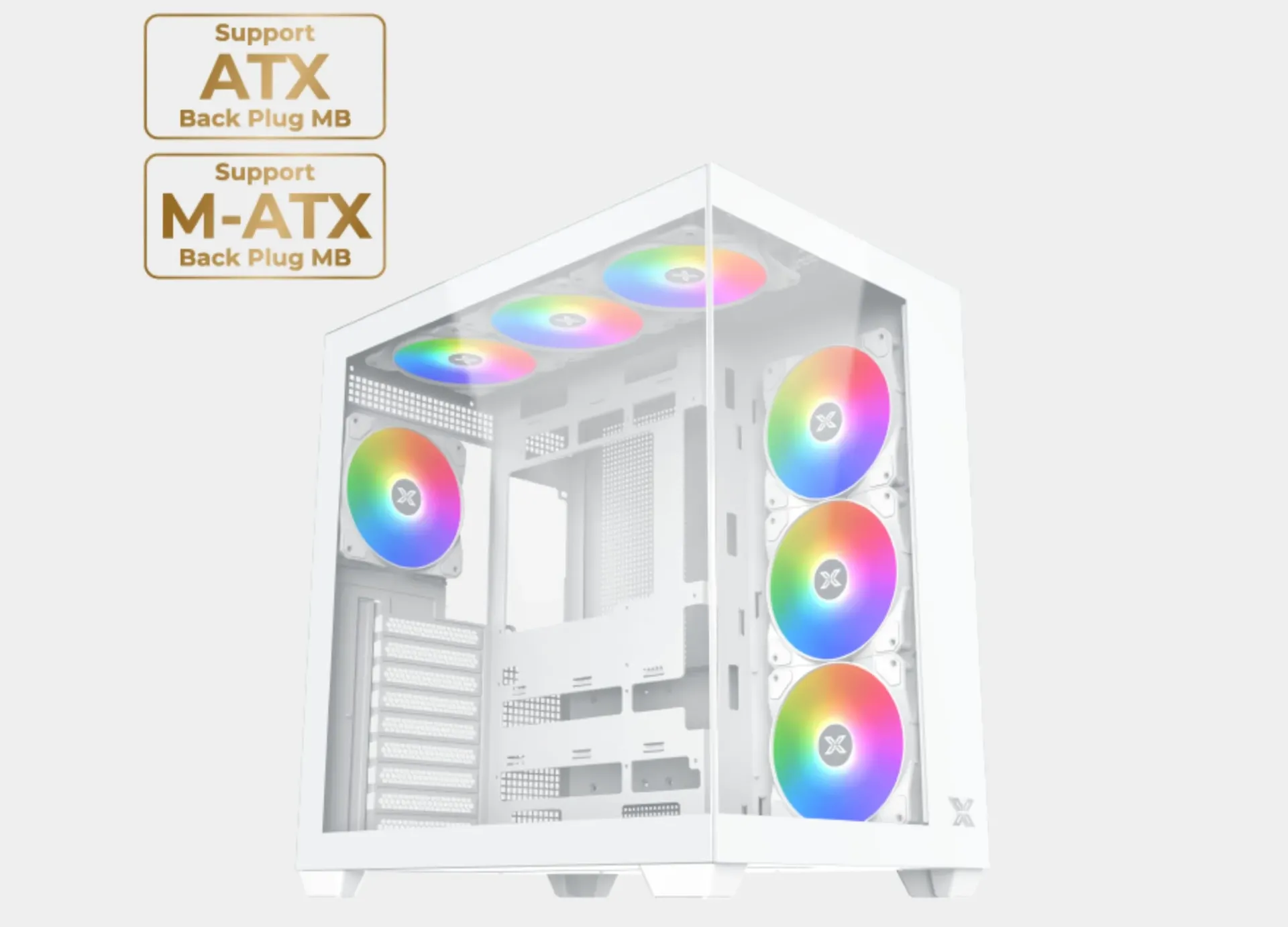 Xigmatek Aqua V Air Arctic Type C Argb White Mid Tower Case