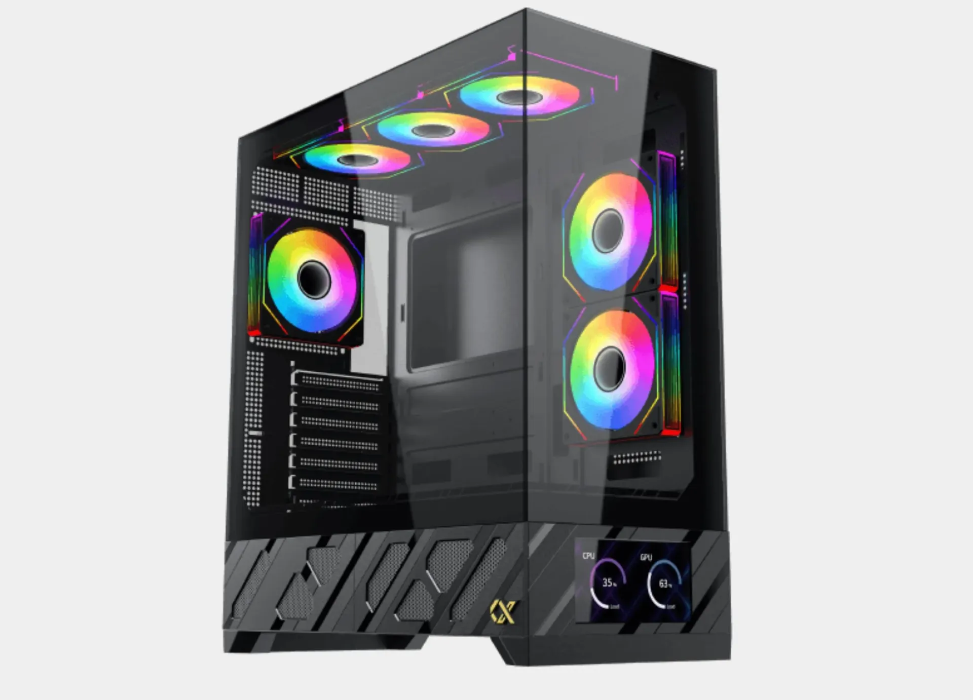 Xigmatek Alphard Pro ARGB 6 Fan PWM 6 Inch LCD Type C Black Super Tower Case