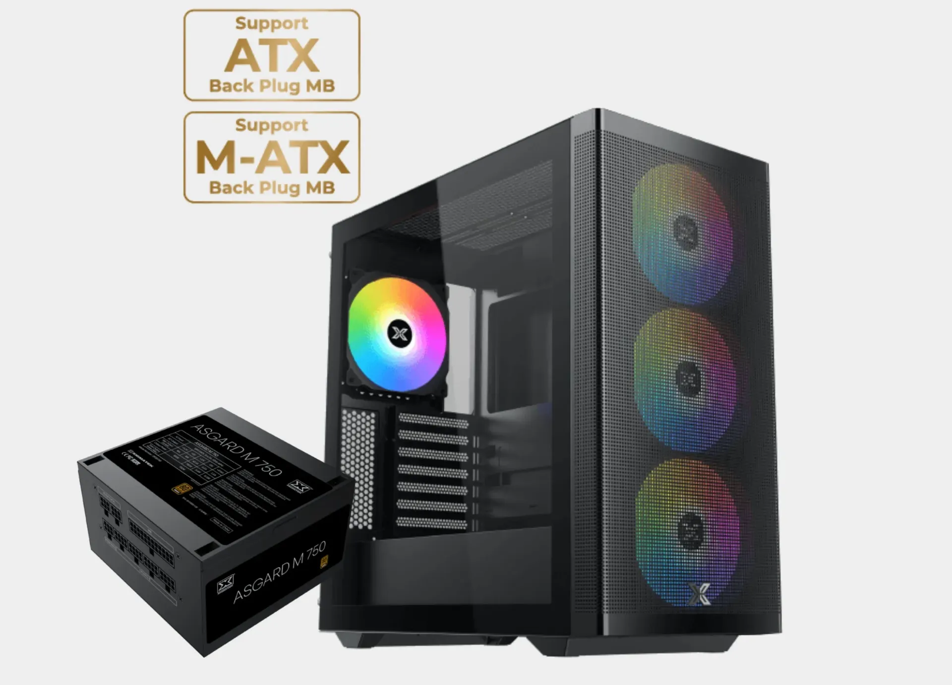 Xigmatek Osiris 140mm ARGB BTF + Asgard 750W 80+ Bronze Super Tower Case