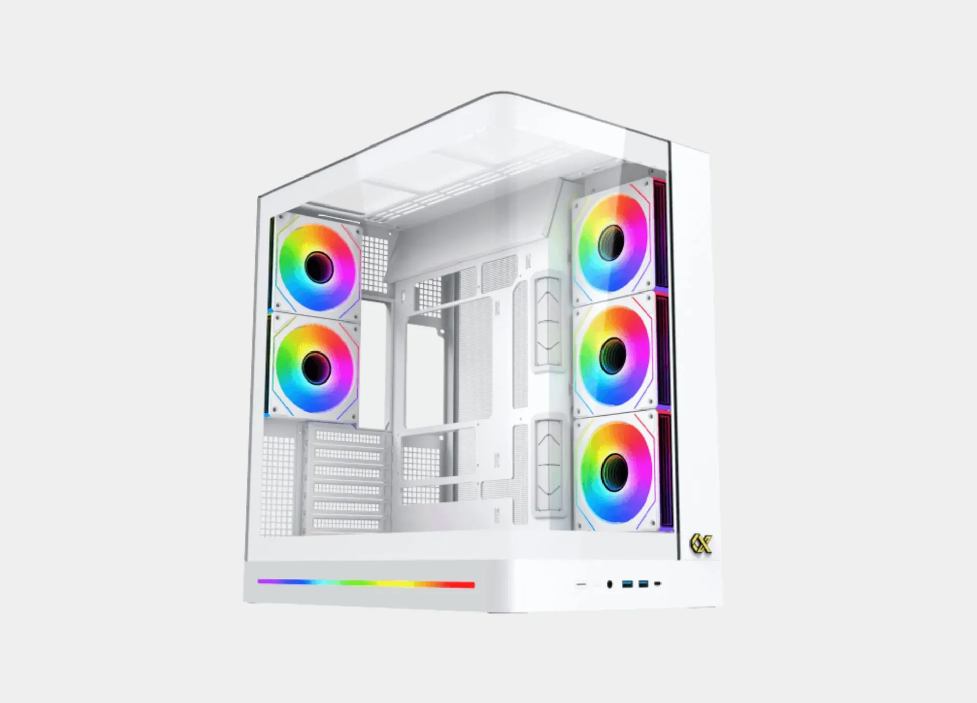 Xigmatek Pano II Air Arctic Type C 8 Fan ARGB PWM Curved TG E-ATX Super Tower Case
