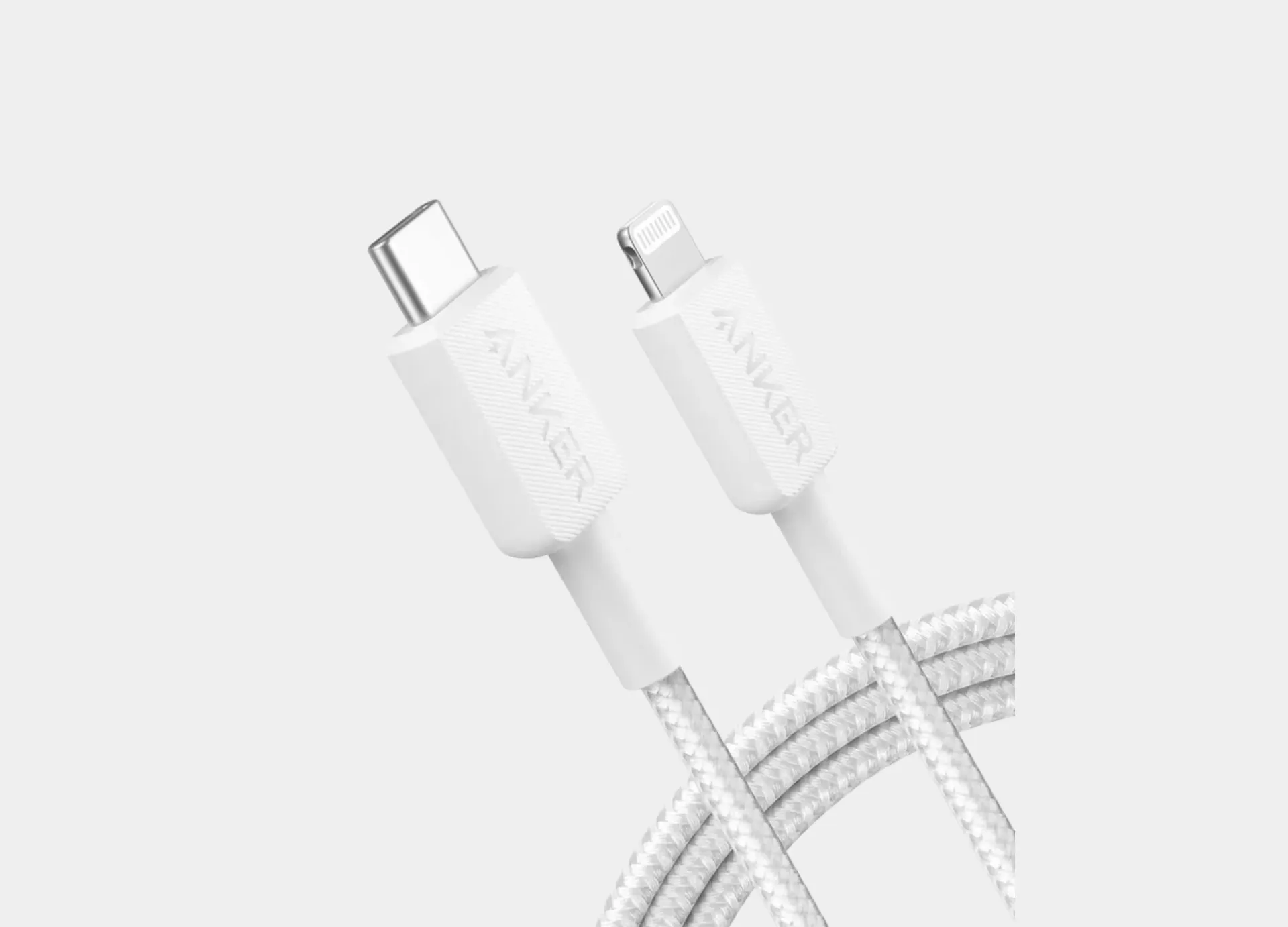 [A81B5H21] Anker 322 USB-C to Lightning Cable (3ft Braided) - White